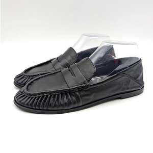 Steve Madden Stewart Penny Loafer Shoes Women's Black Leather Size US9M EU39.5